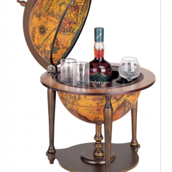 Zofolli "Nano" desk bar globe with wooden base - Ebony - №156