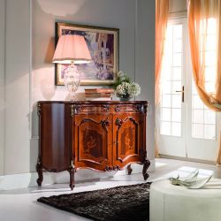 Domus Mobili CREDENZA 2P INTARSIO NOCE PATINATO + PROFILI FOGLIA ORO - №16