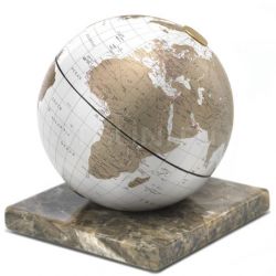 Zofolli "Stone" desk globe on marble base - White/Gold - №90