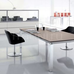 Martex Han conference table with Rovere Moro desktop and aluminium brill structure. - №78