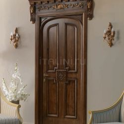 New Design Porte HERMITAGE 6016/TQR/INT.  Tulipwood antique dark gold walnut finish with "Fleur-de-lis" carving Classic Wood Interior Doors - №39