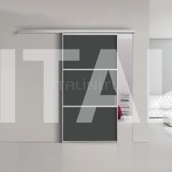 Bertolotto Porta plana parete free 3 luxor vetro nero - №207