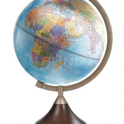 Zofolli "Coronelli" educational desk globe with wooden base - Light Blue Political - №119