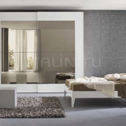 Serenissima LETTO PRISMA LACCATO BIANCO LUCIDO PELLE BIANCA CON INSERTO IN SWAROVSKI E LUCI A LED, COMODINI E COMO’ PRISMA - №16