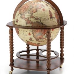 Zofolli Large bar globe with spiral legs and wheels "Caronte" - Safari - №63