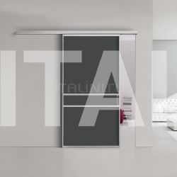 Bertolotto Porta plana parete free 5 luxor vetro nero - №218