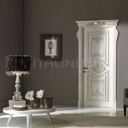 New Design Porte PALAZZO ESTENSE 5018/QQ/INT casing with cyma Estense glazed with silver Classic Wood Interior Doors - №59